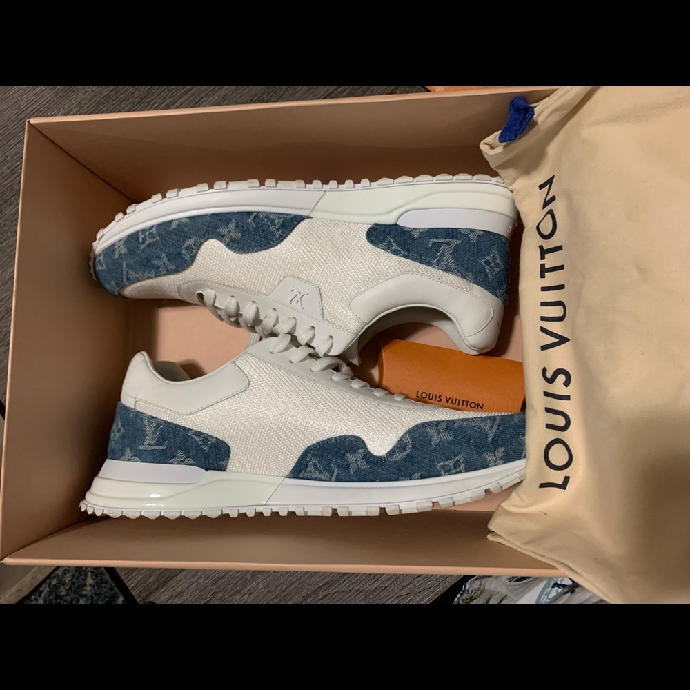 Authentic Louis Vuitton Run Away sneakers monogram denim leather size 11 - Picture 14 of 16